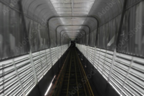 Fototapeta Naklejka Na Ścianę i Meble -  train  Moving in Deep tunnel with motion Blur 