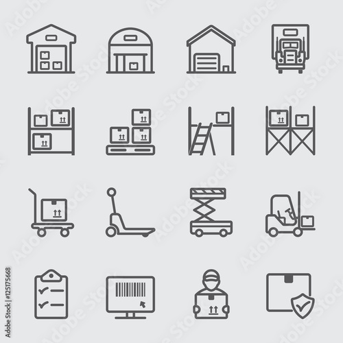 Warehouse line icon