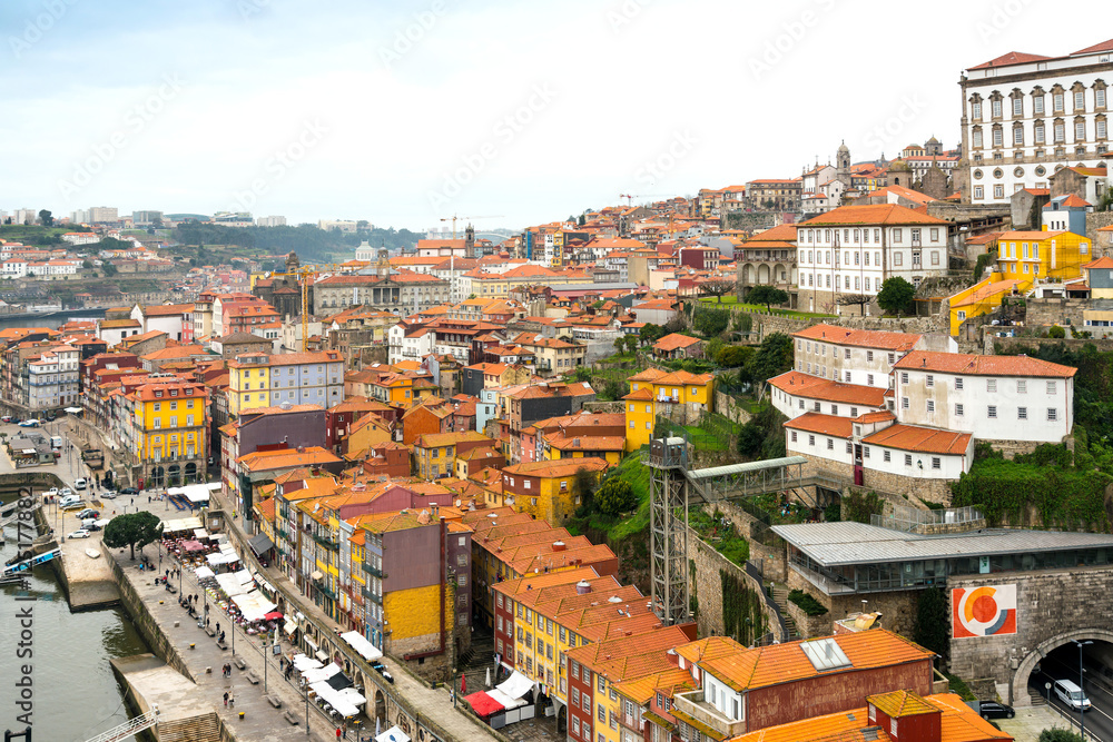 PORTO, PORTUGAL - February 23, 2016. Street view of old town Por