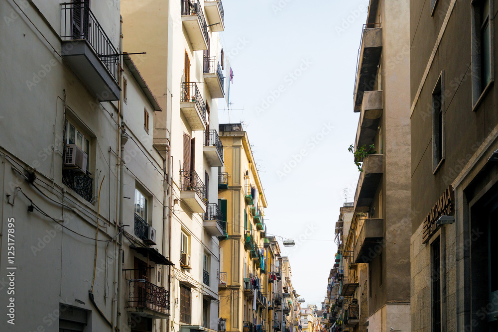 NAPLES, ITALY - January 22, 2016 : Street view of old town in Na