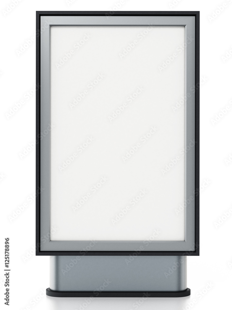 CLP City light poster stand isolated on white background. 3D illustration CLP City light poster stand isolated on white background. 3D illustration