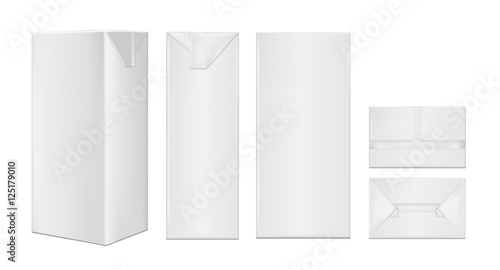 White cardboard package for beverage, juice and milk