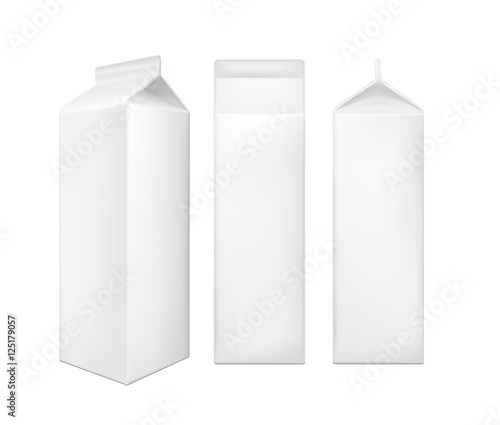 White cardboard package for beverage, juice and milk