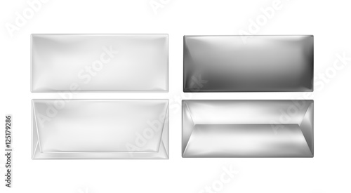 White and foil package for snacks, food and chocolate