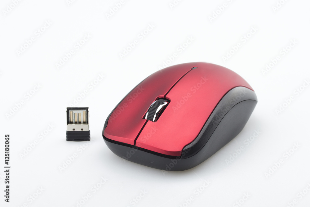 computer wireless mouse on white background computer wireless mouse on white background