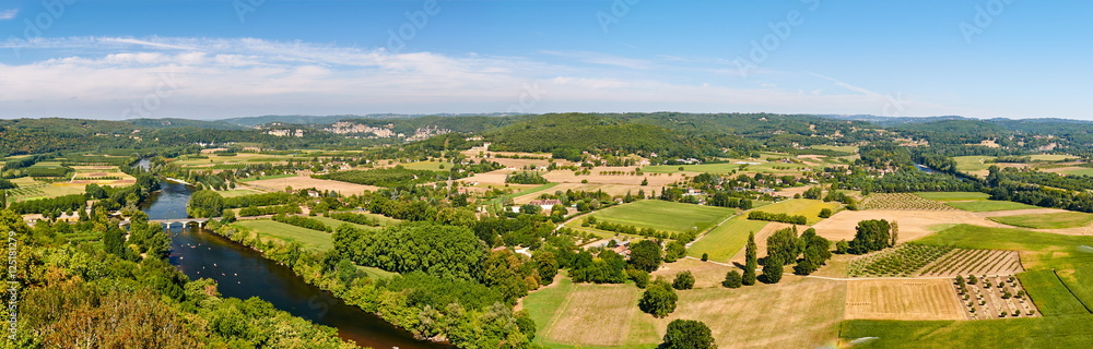 Panoramo from Domme, Dordogne-Perigord, France - obrazy, fototapety, plakaty 