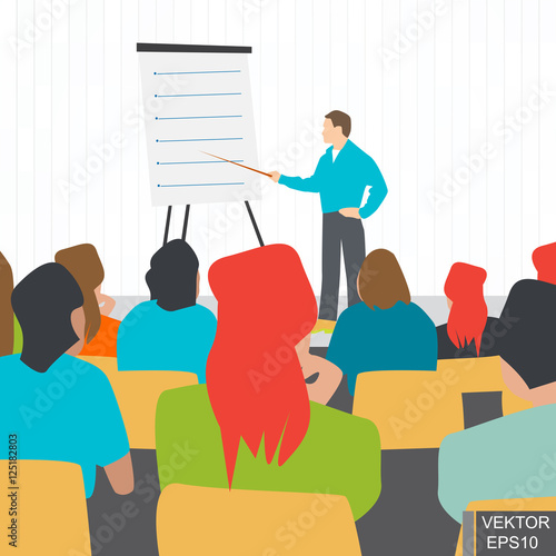 Lecture. Education in the audience. A meeting. Training. Discussion. Concept of success. For your design.