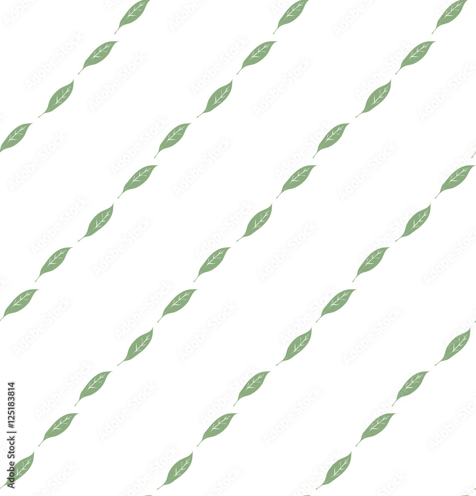 Diagonal leaves seamless pattern. Vector wallpaper design.