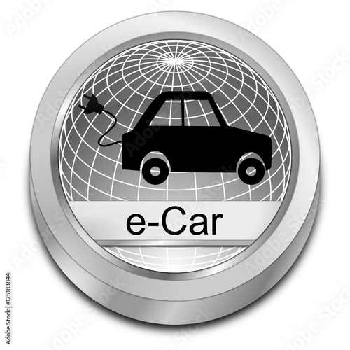 e-Car Button - 3D illustration