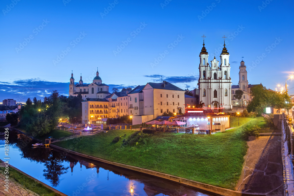 Fototapeta premium Vitebsk in the evening, Belarus