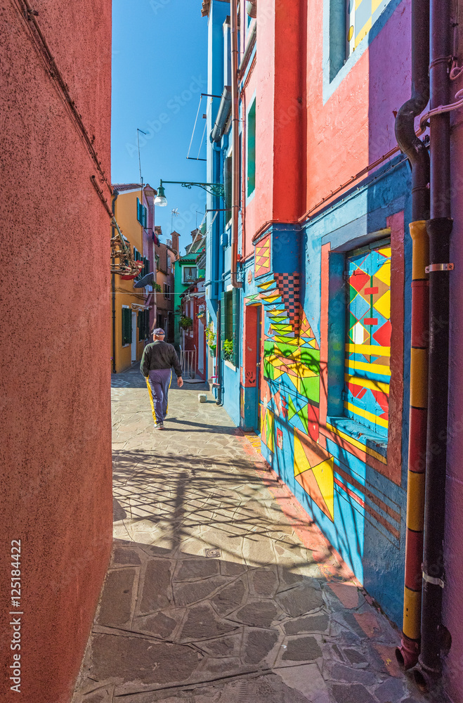 Fototapeta premium Venice (Italy) - Burano, the town of a thousand colors, an enchanted island in the heart of the Venice lagoon