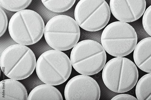 White pills like conceptual black-and-white photo