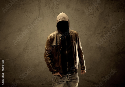 Undercover hooded stranger in the dark