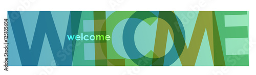
"WELCOME" overlapping letters vector banner