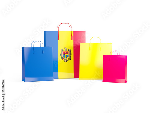 Flag of moldova on shopping bags