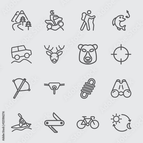Outdoor adventure line icon