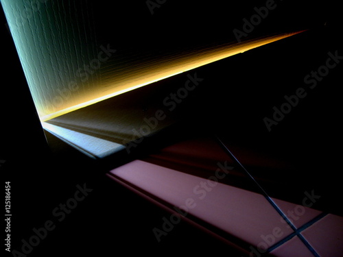 Colorful shining under the door