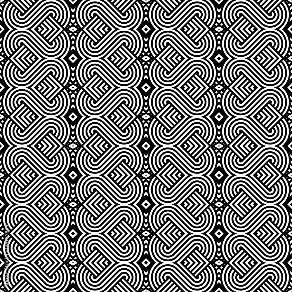 Design seamless monochrome waving pattern Design seamless monochrome waving pattern