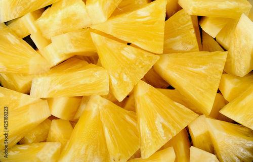 Close up slice pineapple background texture