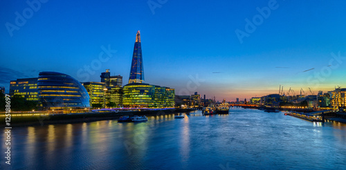 London Cityscape and Shard at sunset HDR