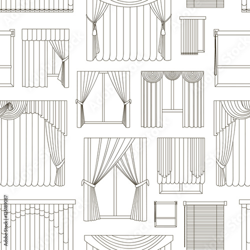 Different curtains and blinds for interior design