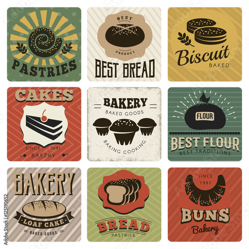 Bakery Retro Style Cards
