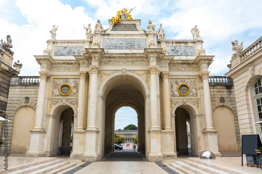 Nancy Triumphal arch, Arc Héré, Place Stanislas, Lorraine, France, Europe 