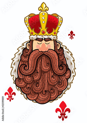 King Portrait / Portrait of cartoon king with big beard. 