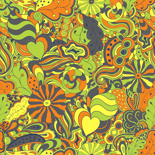 Seamless abstract hand-drawn waves pattern