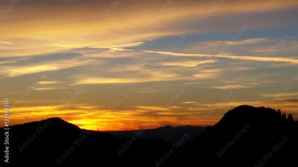 Sunrise Silhouette on the mountain top