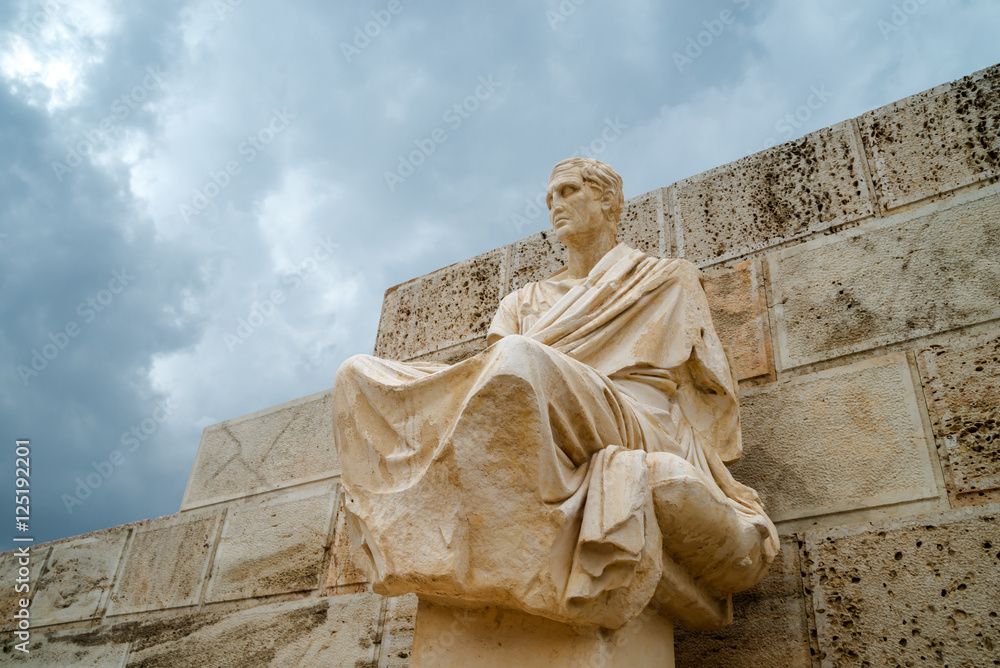 Fototapeta premium Statue of Menander at Acropolis, Athens, Greece
