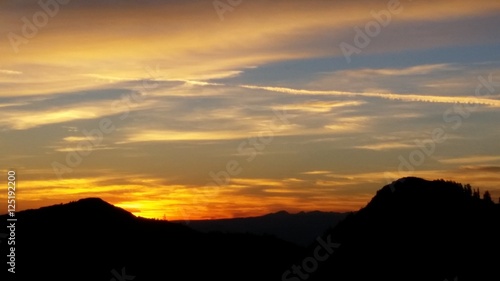 Sunrise Silhouette on the mountain top
