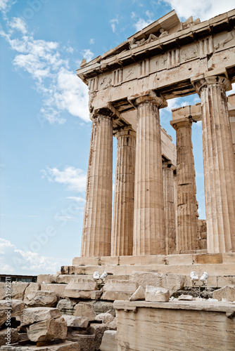 Fragment of Parthenon temple on the Acropolis of Athens,Greece photo