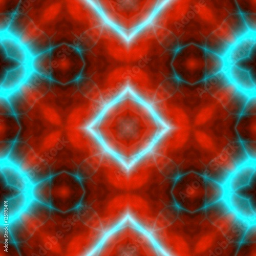 Red and glowing turquoise abstract design