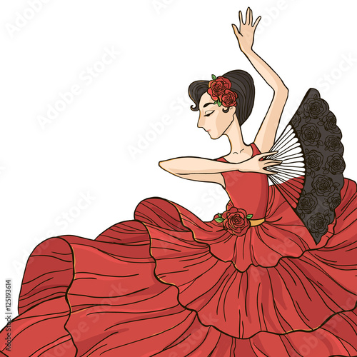 Woman dancing flamenco.