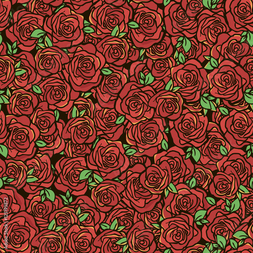 Pattern with red roses.