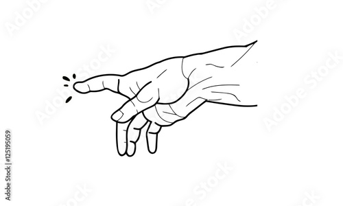 mano che indica/ vettore