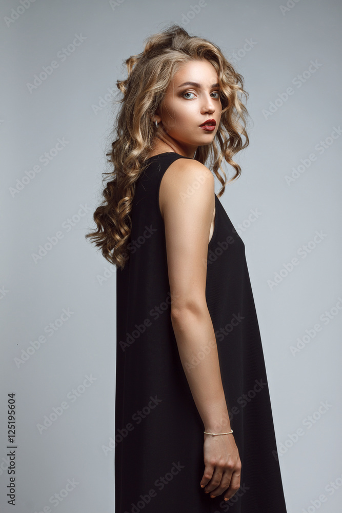 Portrait of beautiful sensual woman with elegant hairstyle. Perf Portrait of beautiful sensual woman with elegant hairstyle. Perf