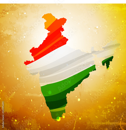 map of india in textured old background