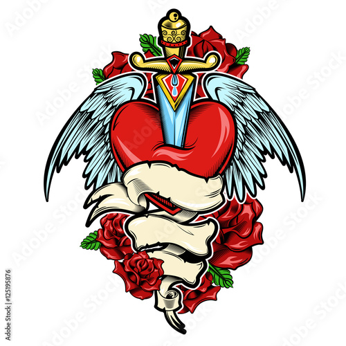 Broken Heart Tattoo Design