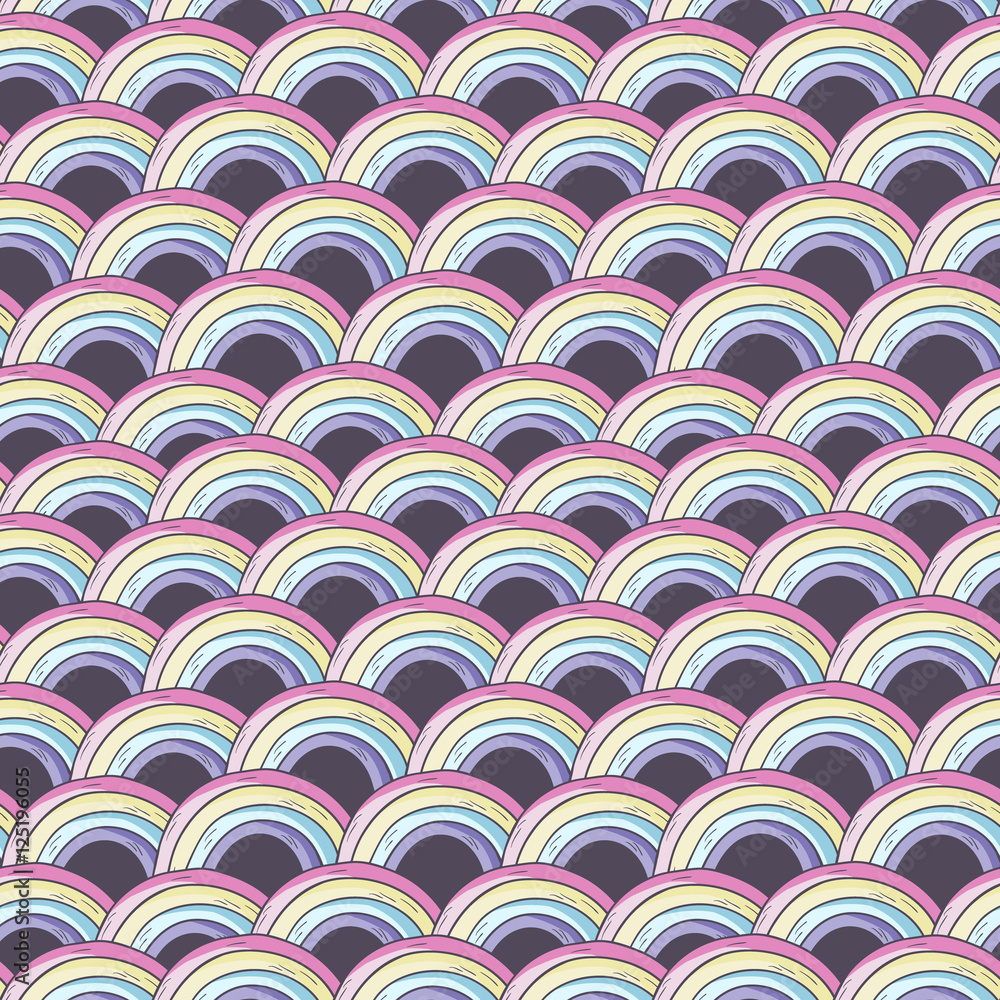Vector pattern with rainbow. Vector pattern with rainbow.