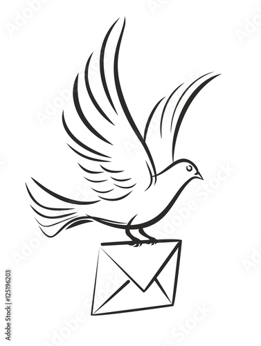Tableau sur toile Pigeon postal letter.