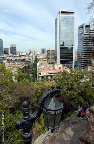 View of Santiago from mount Santa Lucia.