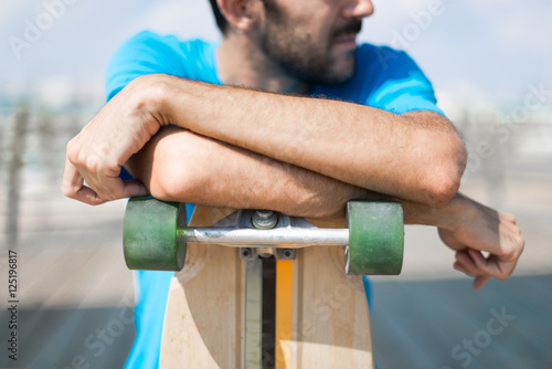 Skater with his longboard