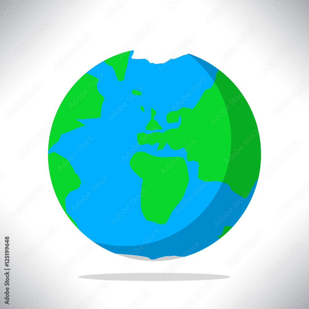 Flat design vector illustration of planet Earth icon for web banner, mobile and infographics. Flat design vector illustration of planet Earth icon for web banner, mobile and infographics.