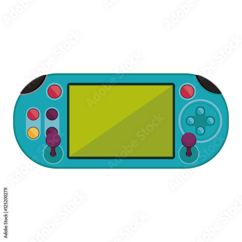 remote control for games with screen and joystick vector illustration