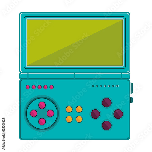 game cube remote control with screen and buttons vector illustration