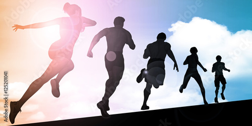 Εκτύπωση καμβά Athletes Running