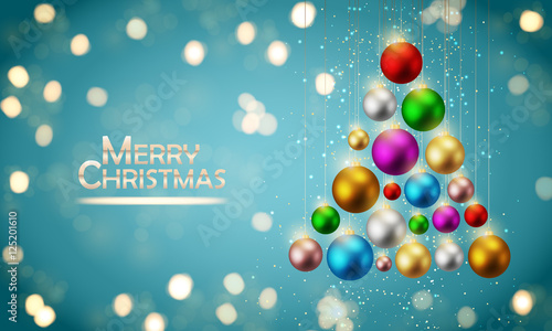 colorful christmas balls background