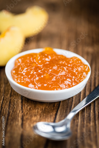 Portion of Peach Jam (close-up shot)